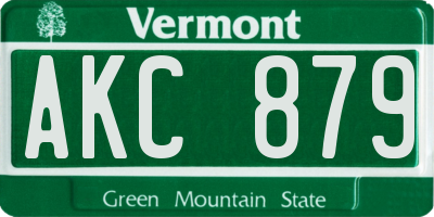VT license plate AKC879