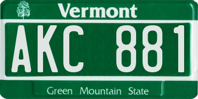 VT license plate AKC881