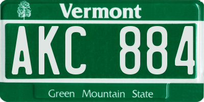 VT license plate AKC884