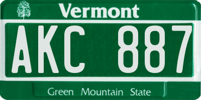 VT license plate AKC887