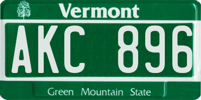 VT license plate AKC896