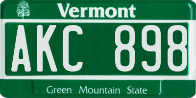 VT license plate AKC898
