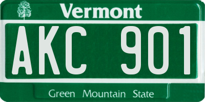 VT license plate AKC901