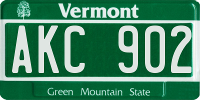 VT license plate AKC902