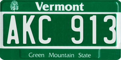 VT license plate AKC913