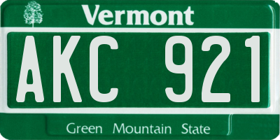 VT license plate AKC921