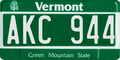 VT license plate AKC944