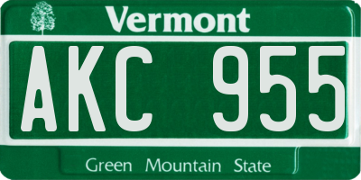 VT license plate AKC955