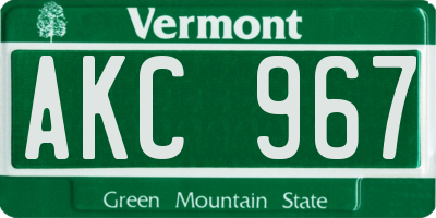 VT license plate AKC967
