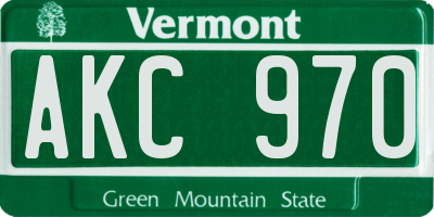 VT license plate AKC970