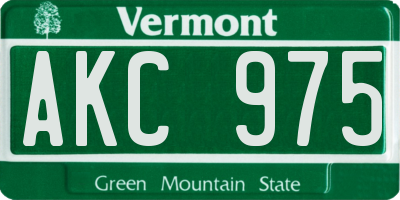 VT license plate AKC975