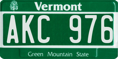 VT license plate AKC976