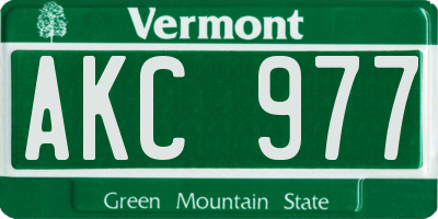 VT license plate AKC977