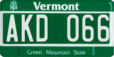 VT license plate AKD066