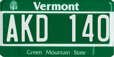 VT license plate AKD140