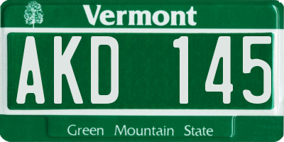 VT license plate AKD145