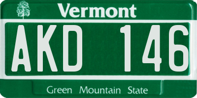 VT license plate AKD146