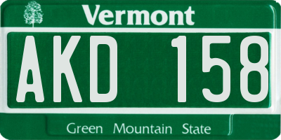 VT license plate AKD158