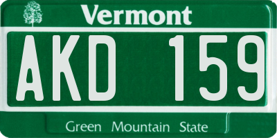 VT license plate AKD159