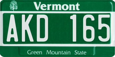 VT license plate AKD165