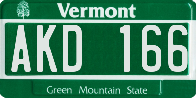 VT license plate AKD166