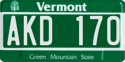 VT license plate AKD170