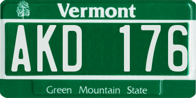 VT license plate AKD176