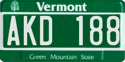 VT license plate AKD188