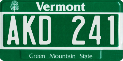 VT license plate AKD241