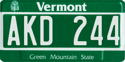 VT license plate AKD244
