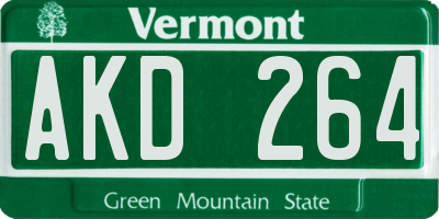 VT license plate AKD264