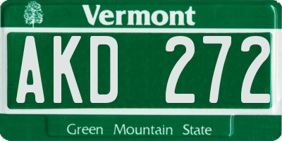 VT license plate AKD272