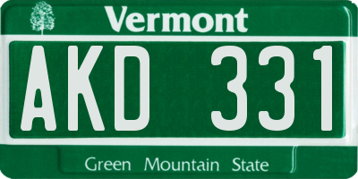 VT license plate AKD331