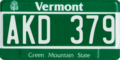 VT license plate AKD379