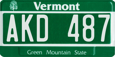 VT license plate AKD487