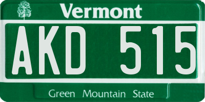 VT license plate AKD515