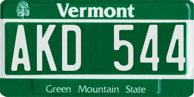 VT license plate AKD544