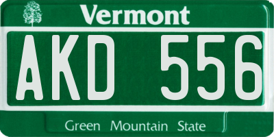 VT license plate AKD556