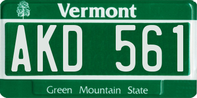 VT license plate AKD561