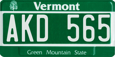 VT license plate AKD565
