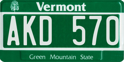 VT license plate AKD570