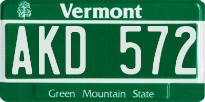 VT license plate AKD572