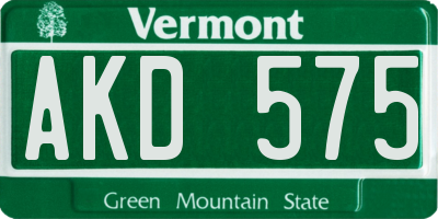 VT license plate AKD575