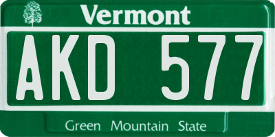VT license plate AKD577