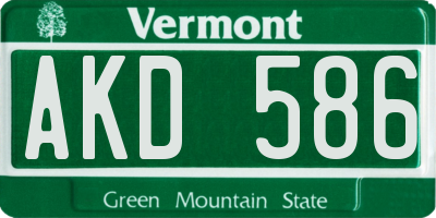 VT license plate AKD586