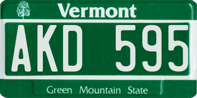 VT license plate AKD595