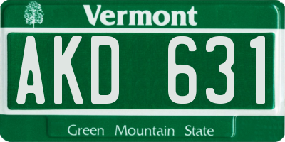 VT license plate AKD631
