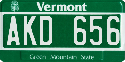 VT license plate AKD656