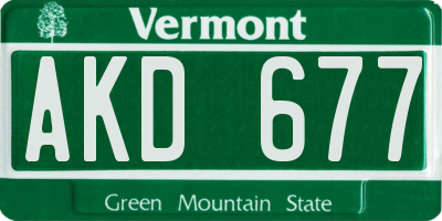 VT license plate AKD677