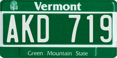 VT license plate AKD719
